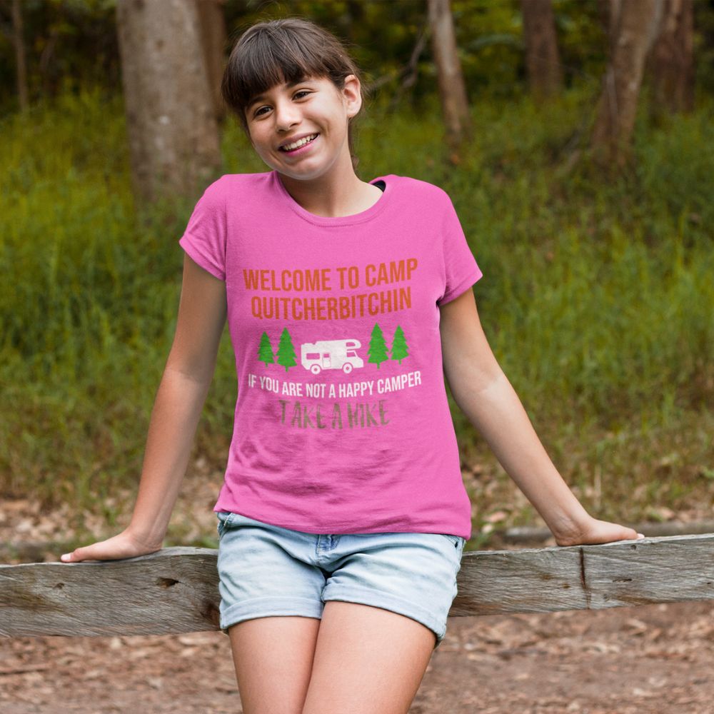 Constable Designs Camp Quitcherbitchin Pink Berry Ladies T-shirt