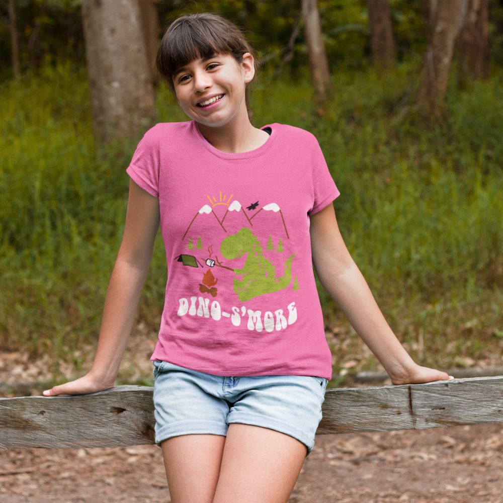 Constable Designs Dino Smore Pink Berry Ladies T-shirt