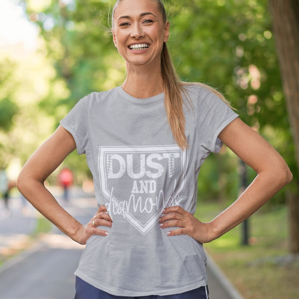 Constable Designs Dust And Diamonds Athletic Heather Ladies T-shirt