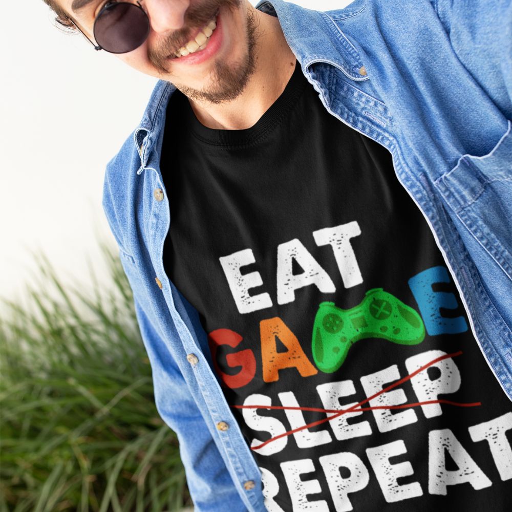 Constable Designs Eat Game Repeat Black Men's T-shirt
