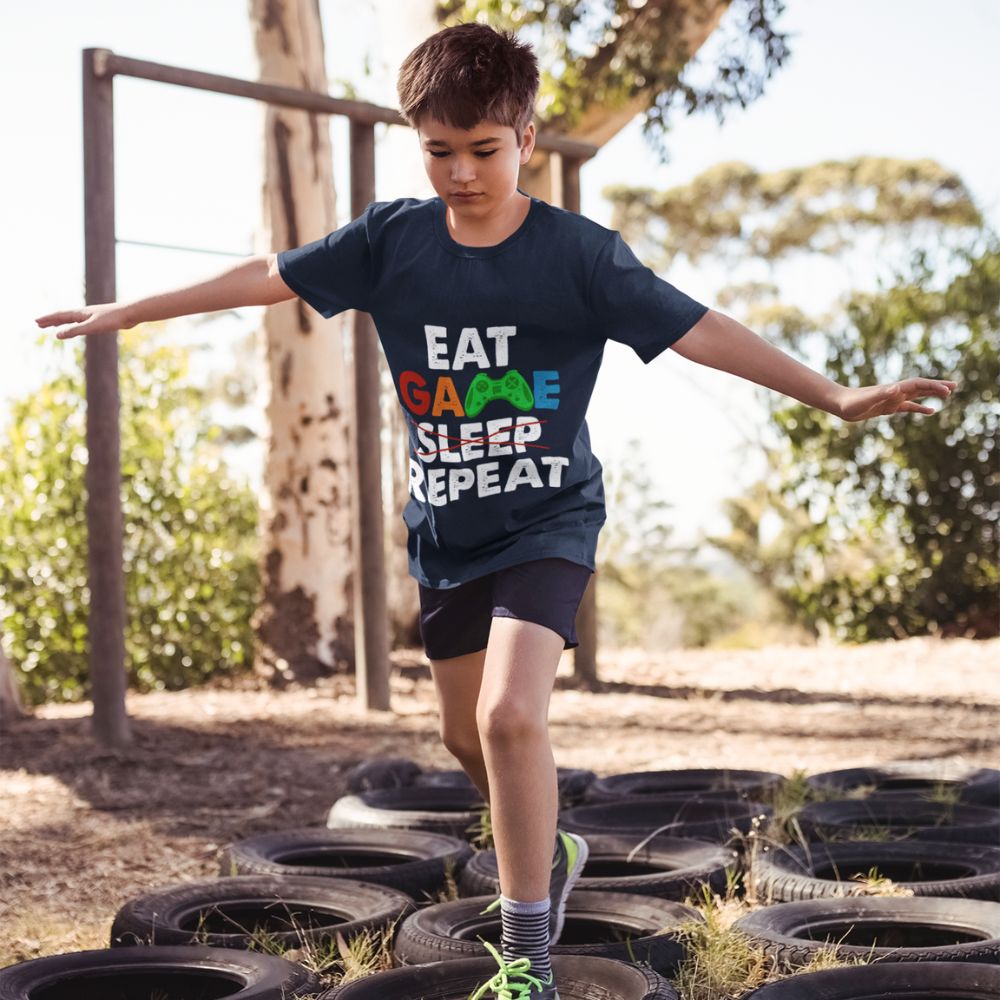 Constable Designs Eat Game Repeat Navy Youth T-shirt