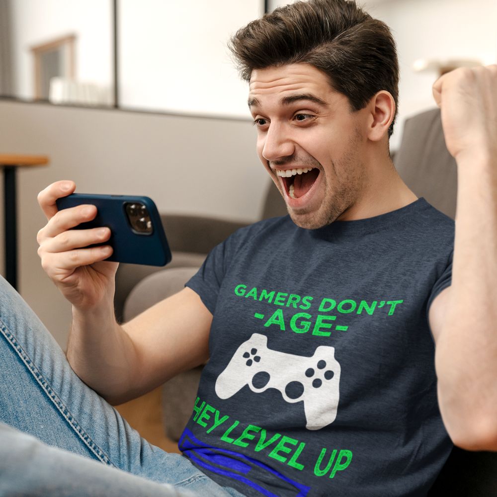 Constable Designs Gamers Don't Age Navy Men's T-shirt
