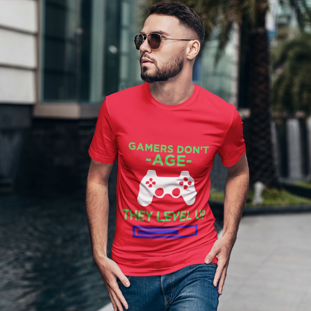 Constable Designs Gamers Don't Age Red Men's T-shirt