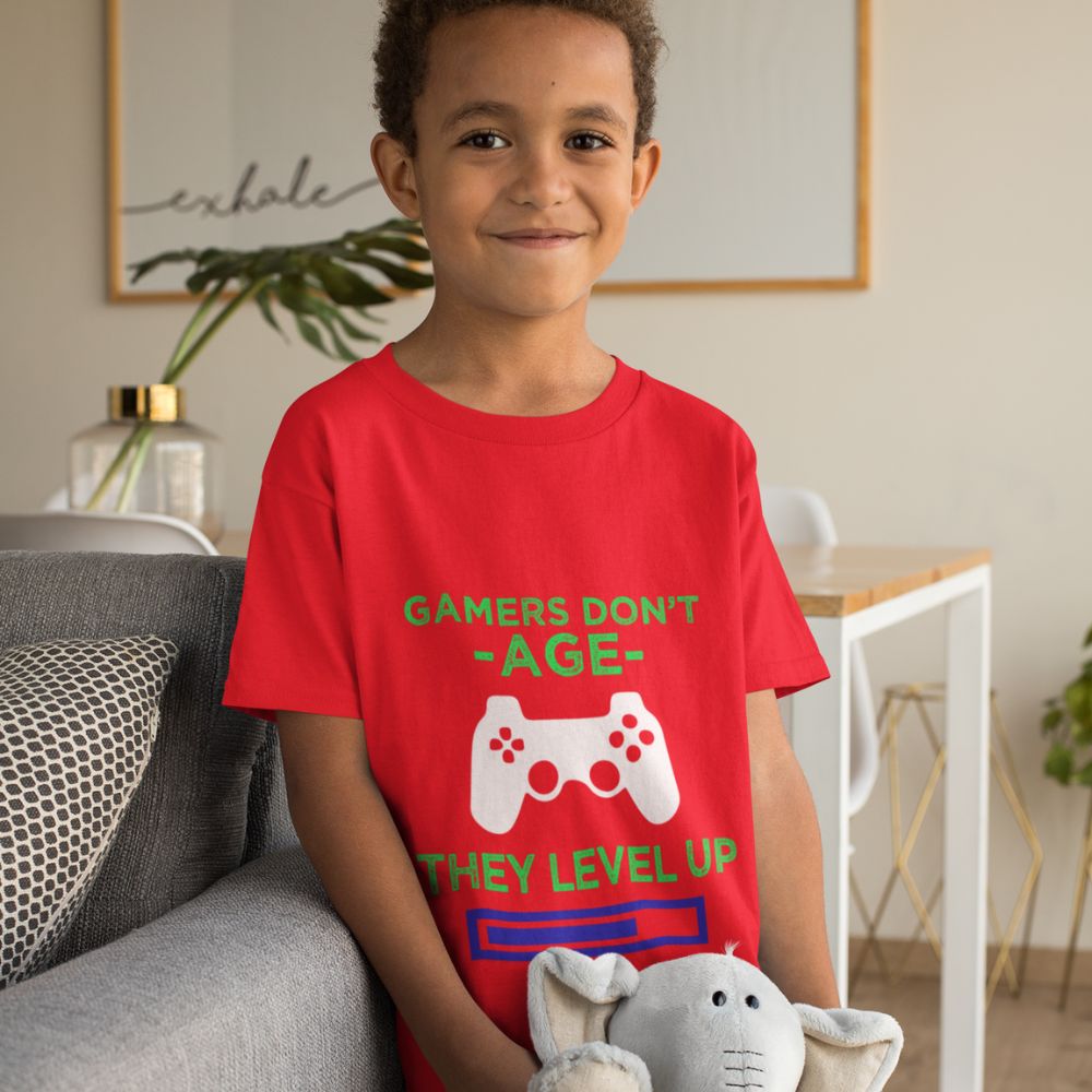 Constable Designs Gamers Don't Age Red Youth T-shirt