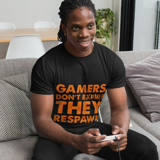 Constable Designs Gamers Don't Expire Black Men's T-shirt