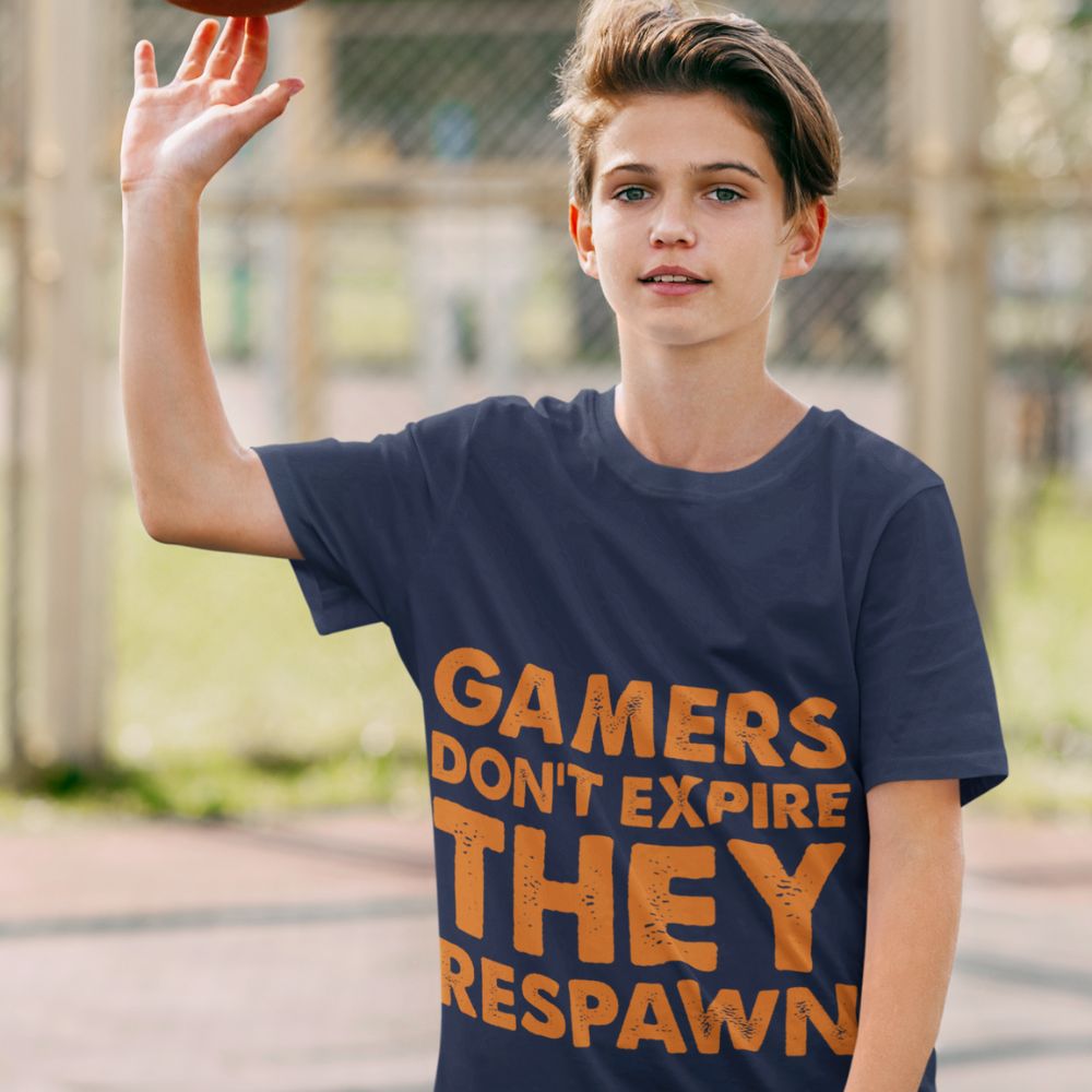 Constable Designs Gamers Don't Expire Navy Youth T-shirt