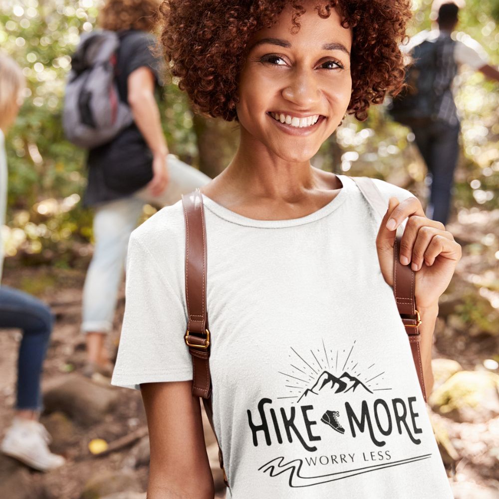 Constable Designs Hike More Worry Less White Ladies T-shirt