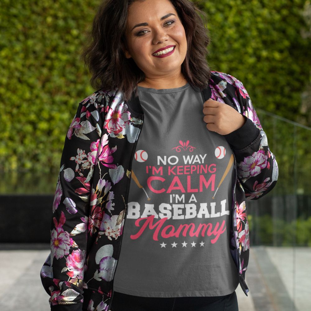 Constable Designs I'm A Baseball Mommy Dark Heather Ladies T-shirt