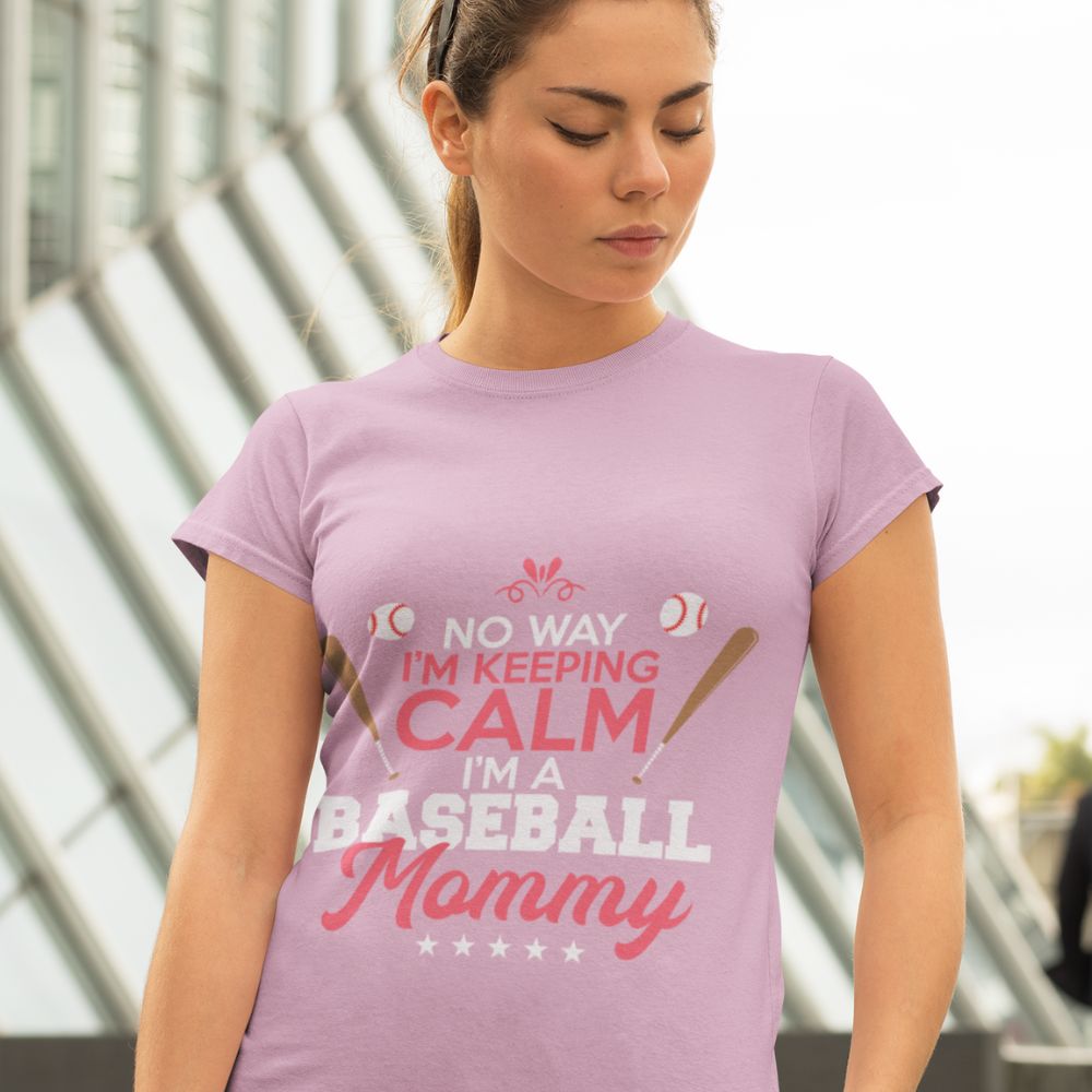 Constable Designs I'm A Baseball Mommy Heather Prism Lilac Ladies T-shirt