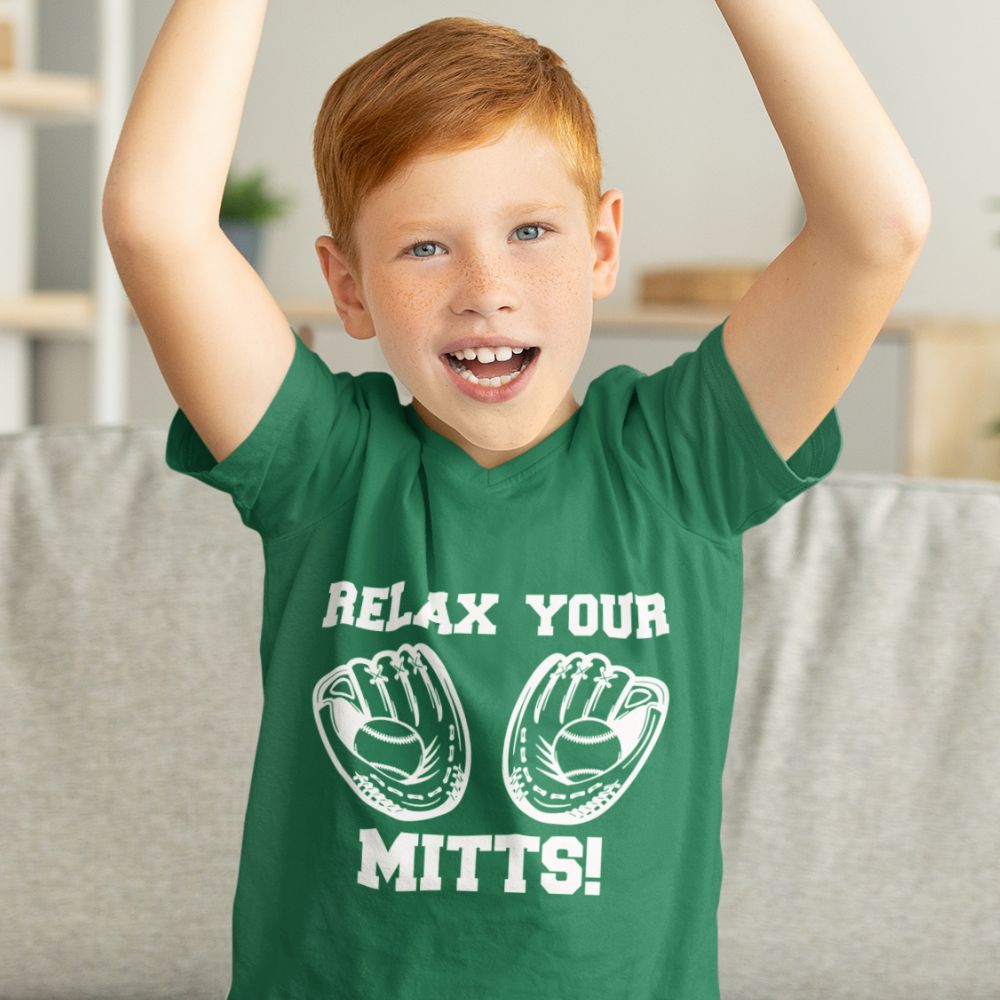 Constable Designs Relax Your Mitts Kelly Green Youth T-shirt