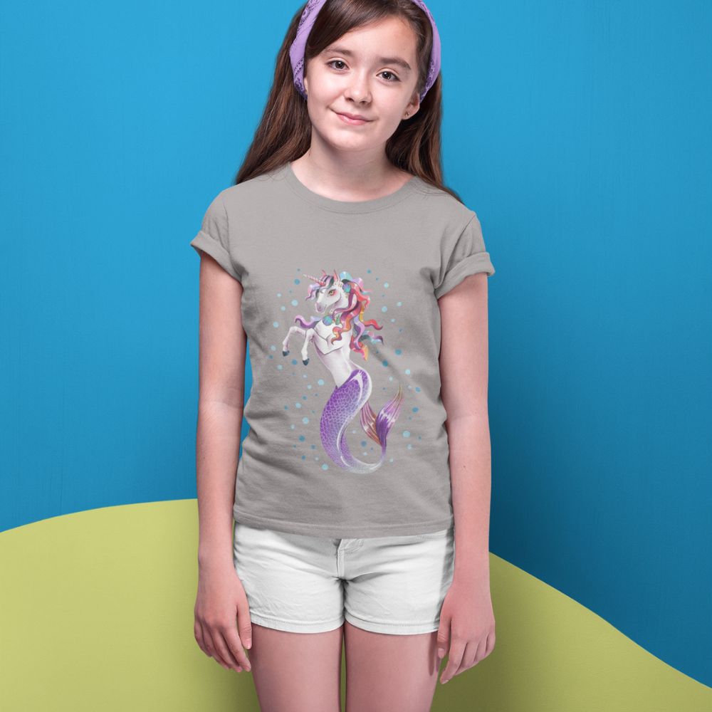 Constable Designs Unicorn Mermaid Athletic Heather Youth T-shirt