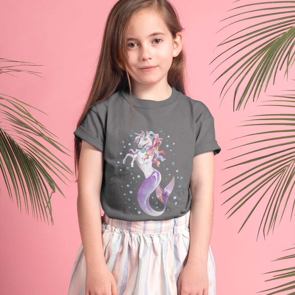 Constable Designs Unicorn Mermaid Dark Heather Youth T-shirt