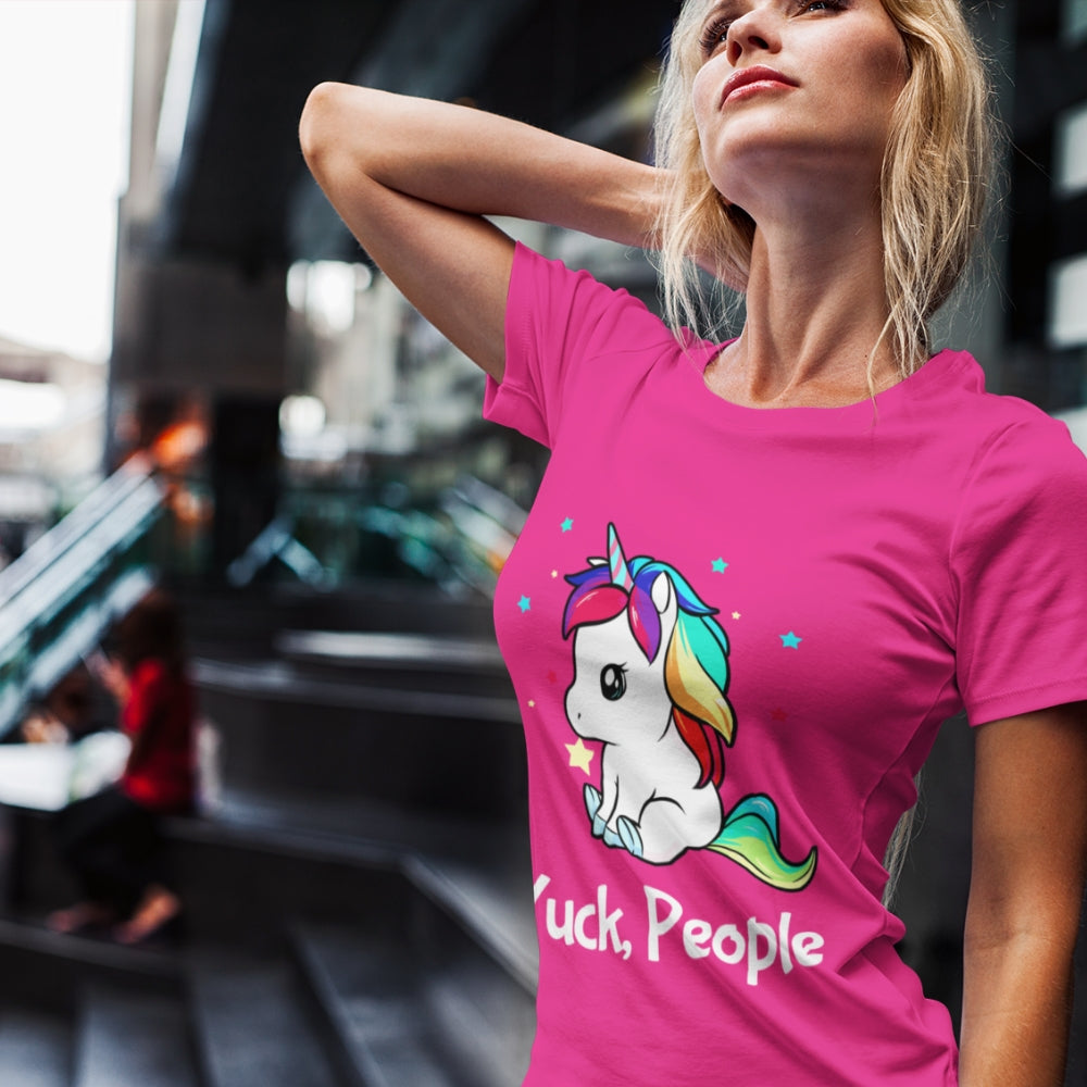 Constable Designs Yuck People Pink Berry Ladies T-shirt